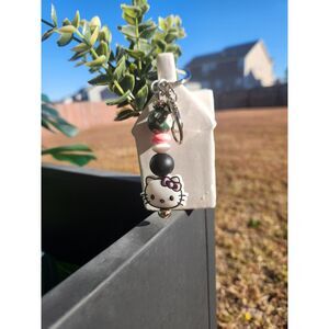 Christmas Hello Kitty Silicone Beaded Keychain